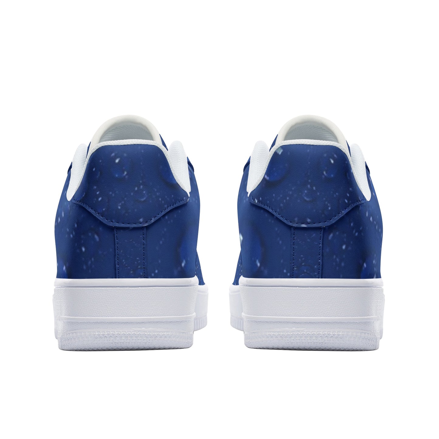 Blue Water Droplets Unisex Low Top Leather Sneakers