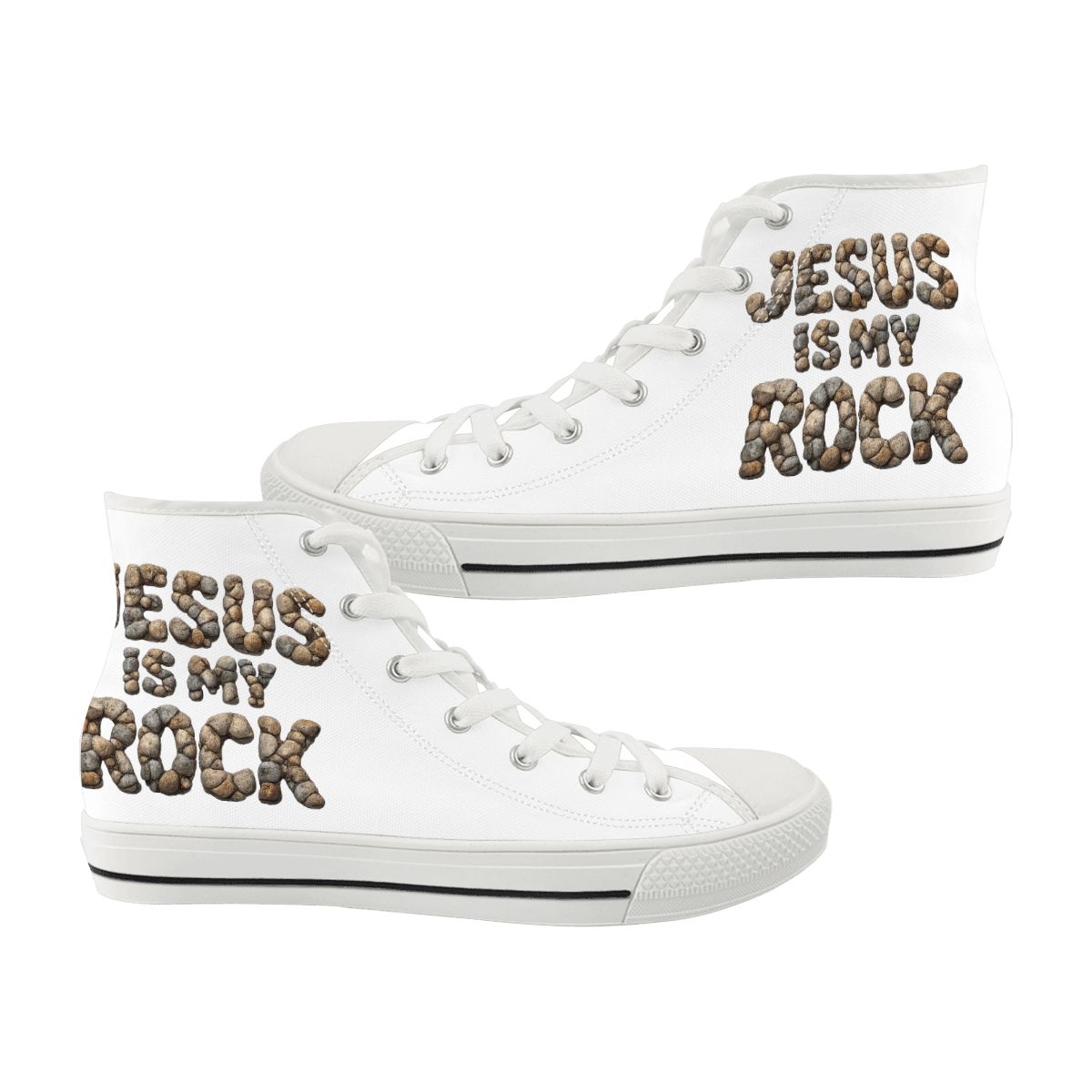 Jesus Is My Rock Men's High Top Canvas Shoes
