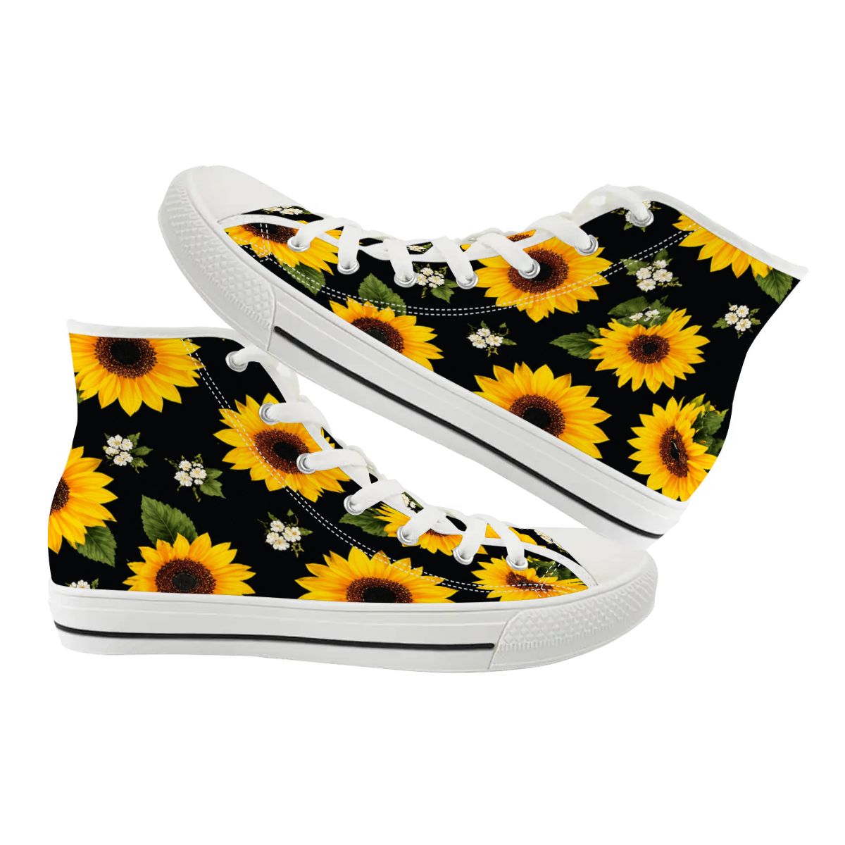 Morning Bloom Women's High Top Canvas Shoes