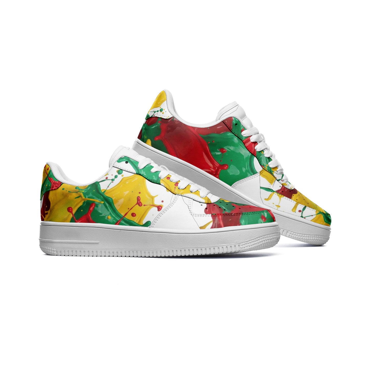 The Splash Effect Low Top Leather Sneakers