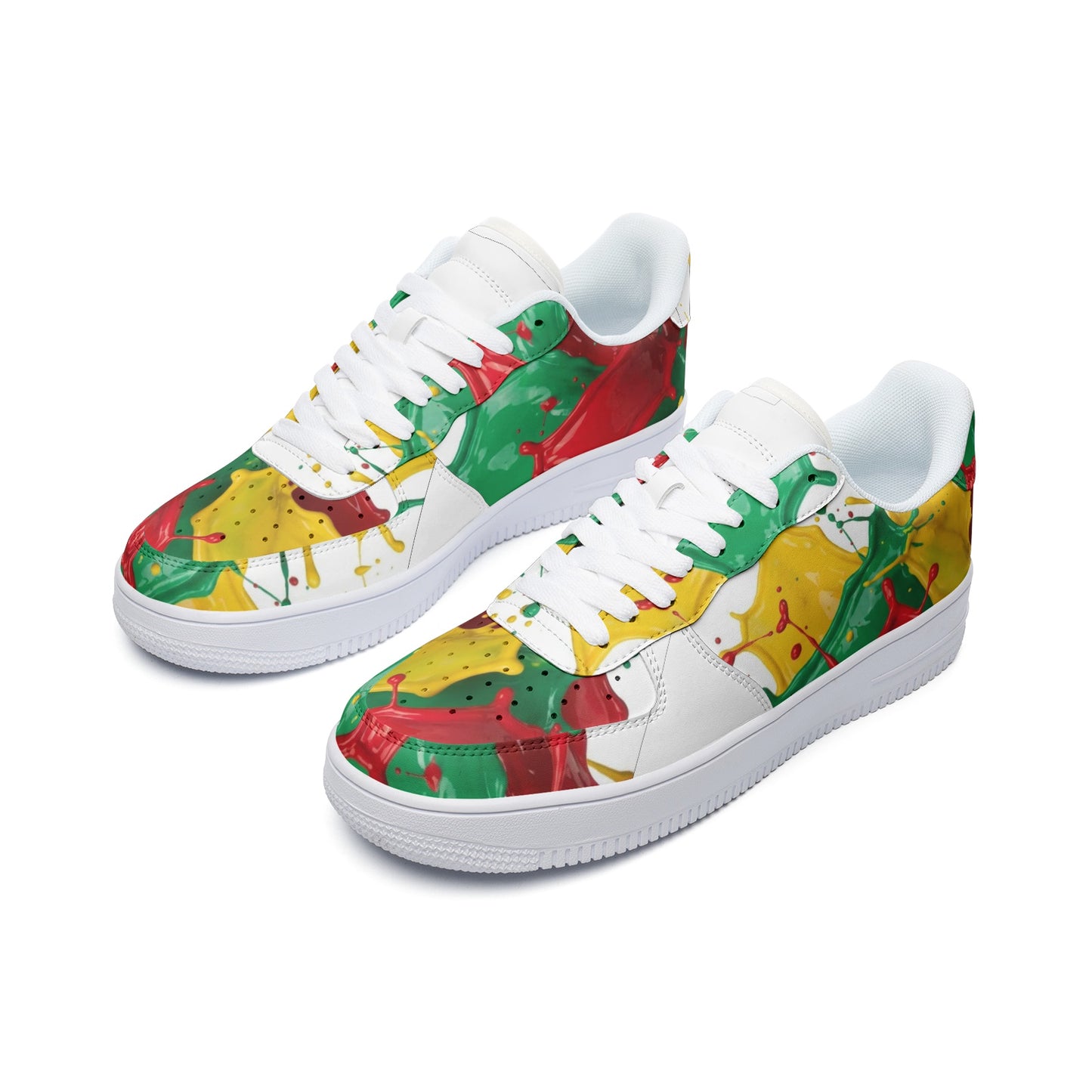 The Splash Effect Low Top Leather Sneakers