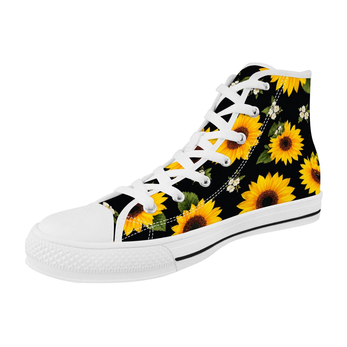 Morning Bloom Women's High Top Canvas Shoes