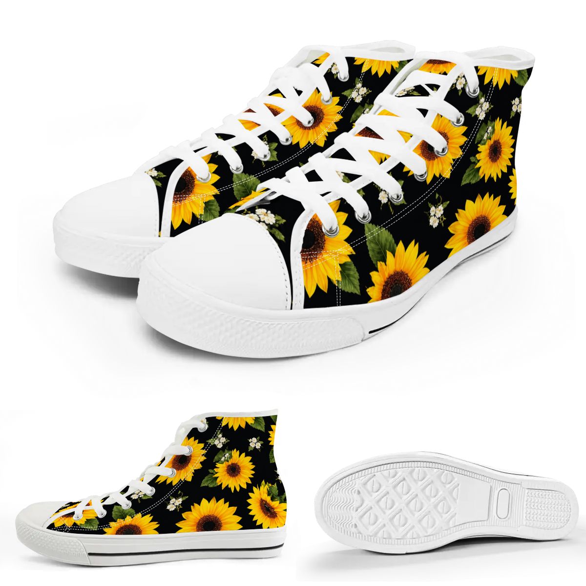 Morning Bloom Women's High Top Canvas Shoes