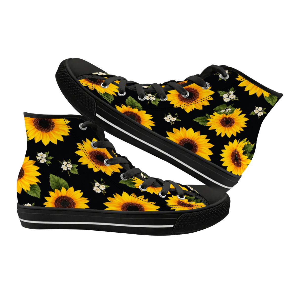 Morning Bloom Women's High Top Canvas Shoes
