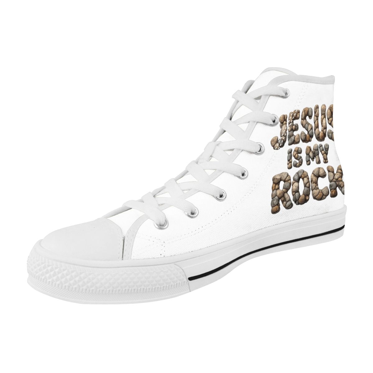 Jesus Is My Rock Men's High Top Canvas Shoes