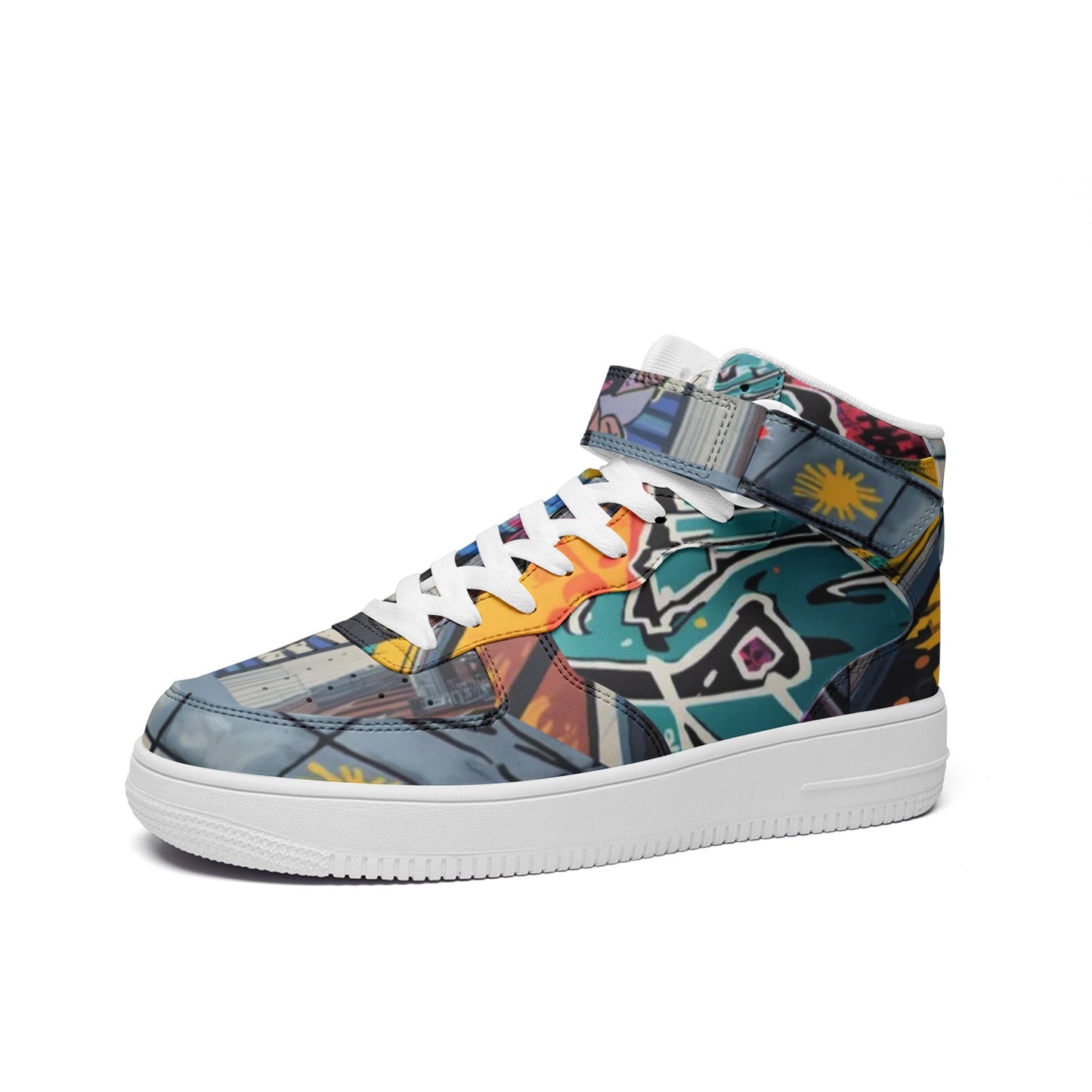 Street Graffiti Unisex high Top Leather Sneakers