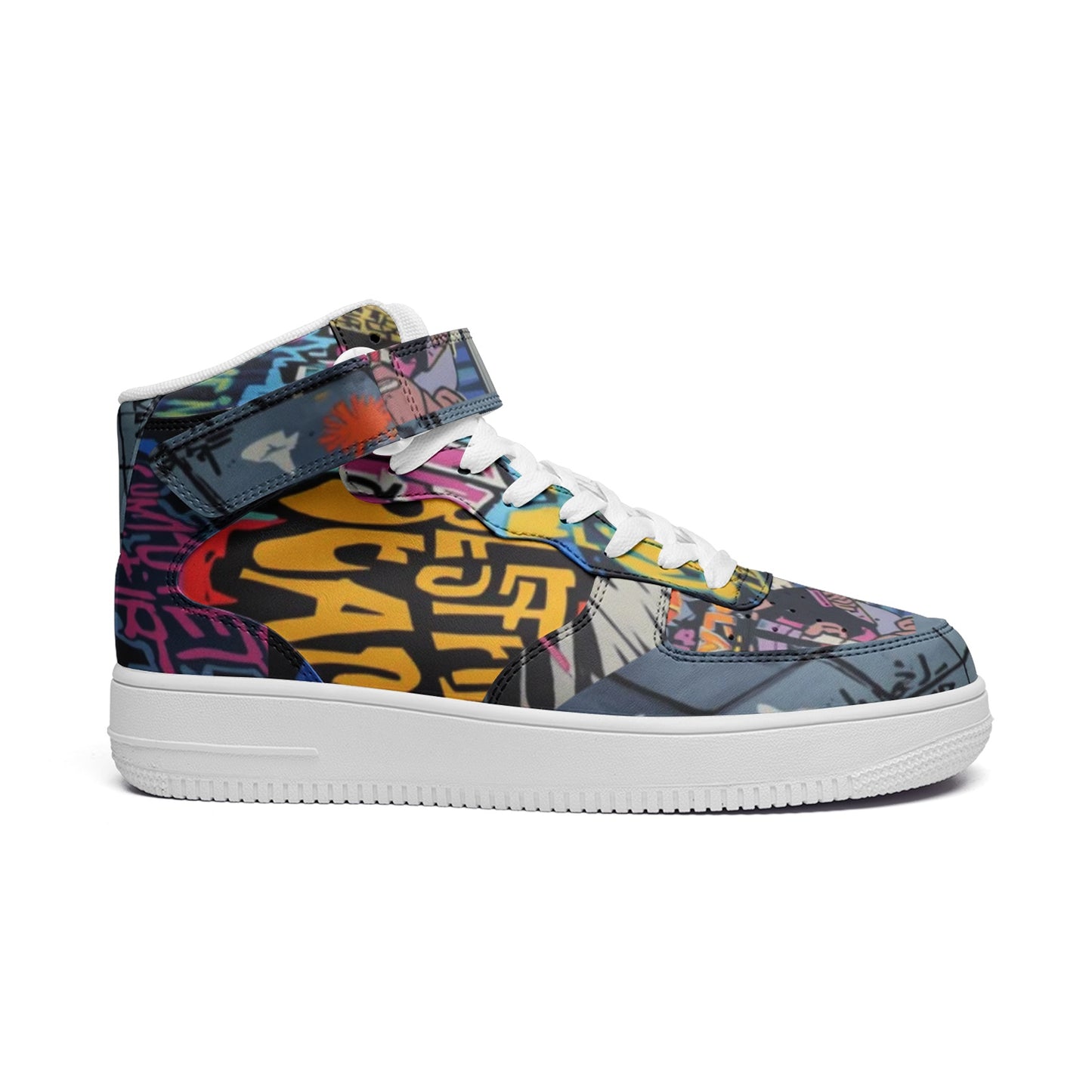 Street Graffiti Unisex high Top Leather Sneakers