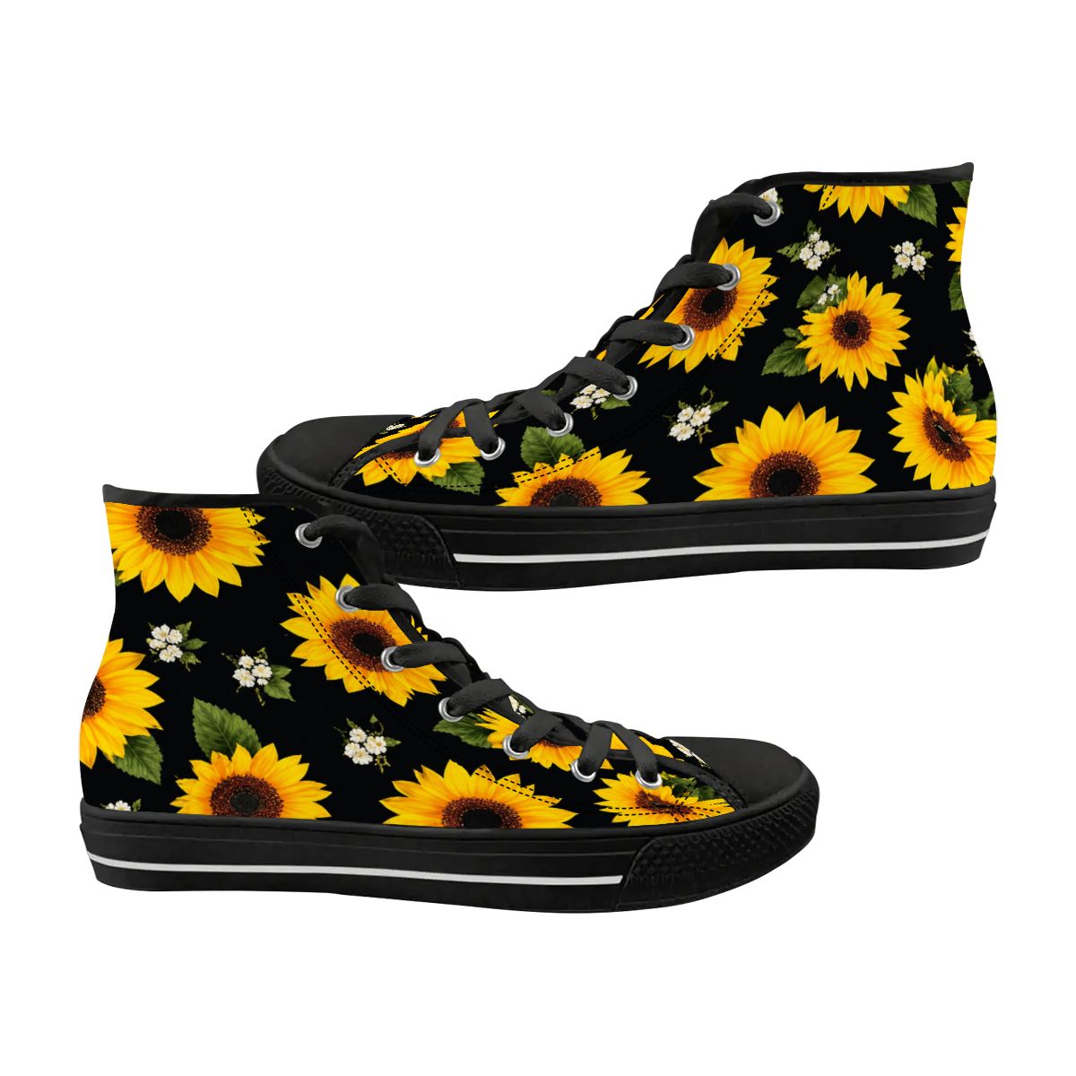 Morning Bloom Women's High Top Canvas Shoes