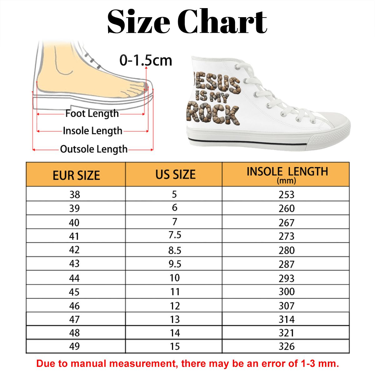 Jesus Is My Rock Men's High Top Canvas Shoes