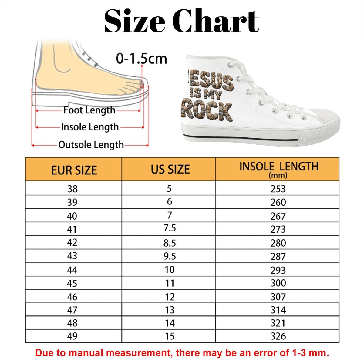 Jesus Is My Rock Men's High Top Canvas Shoes