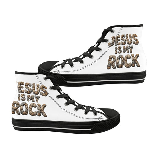 Jesus Is My Rock Men's High Top Canvas Shoes
