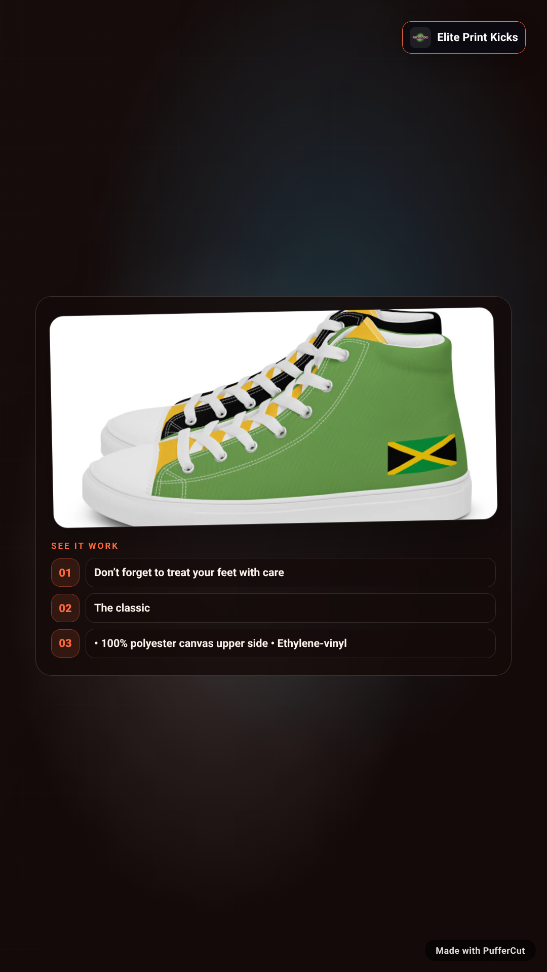 Jamaica Flag Women’s high top canvas shoes ad video
