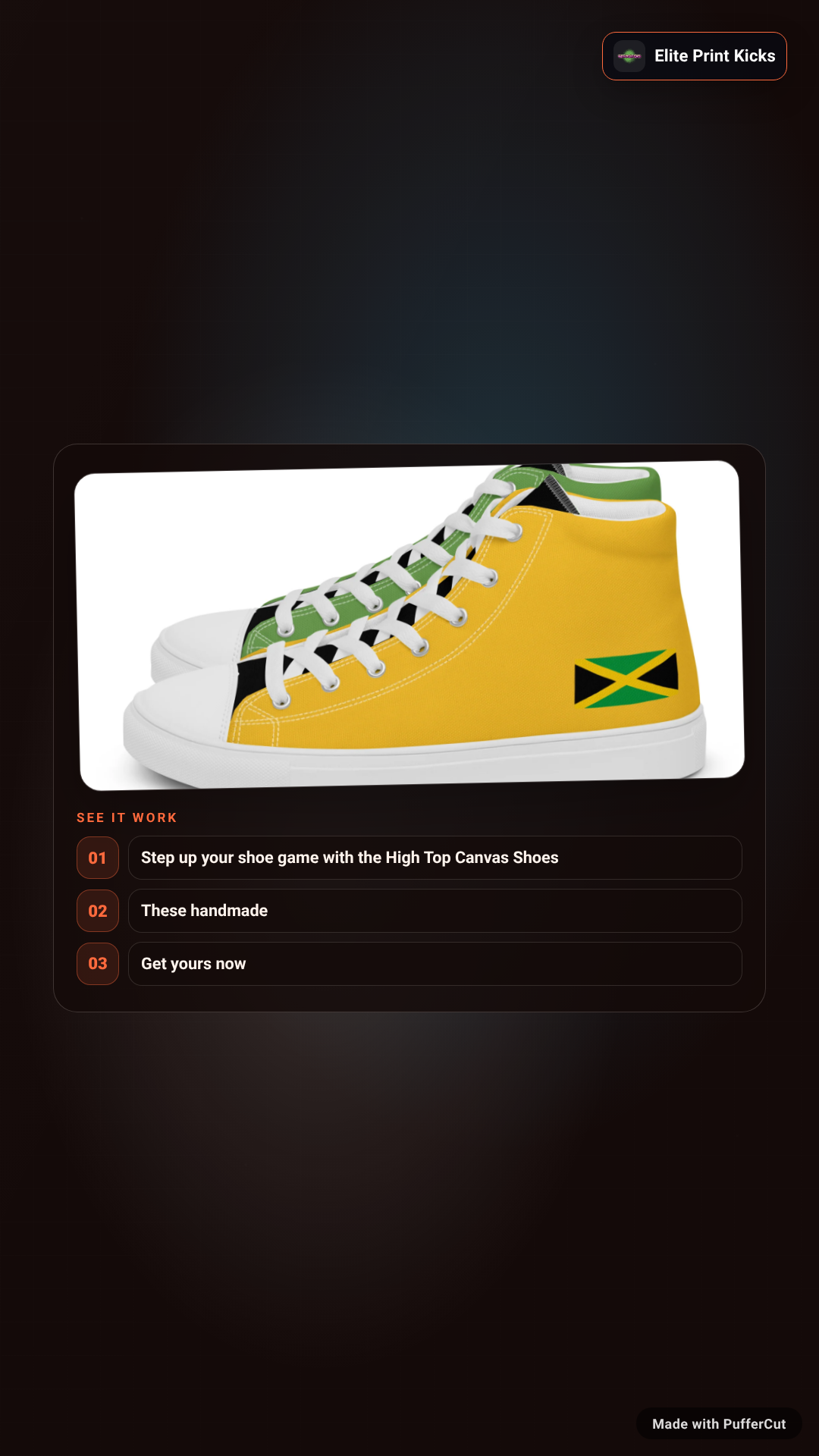 Jamaica Men’s high top canvas shoes ad video