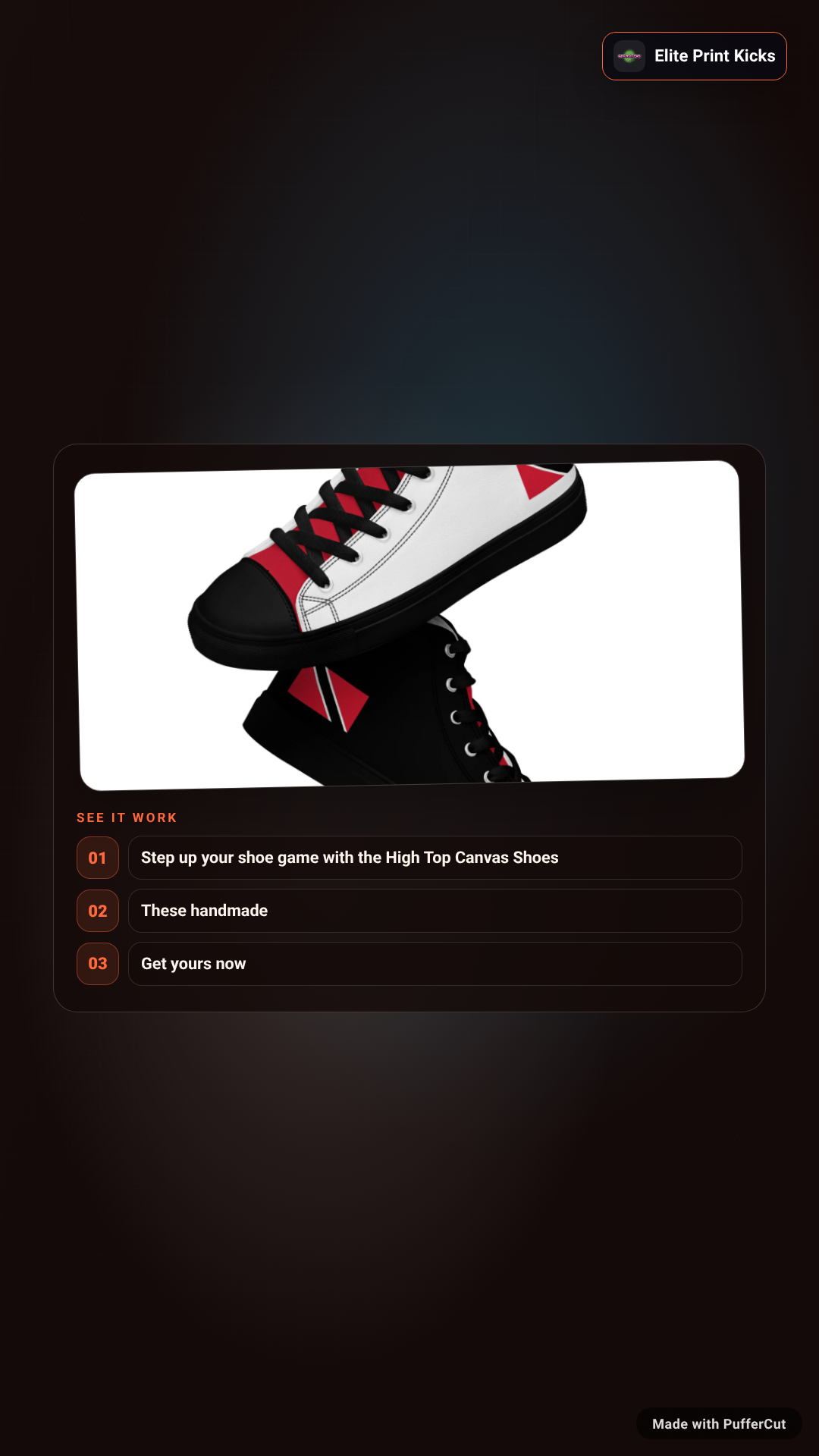 Trinidad & Tobago Men’s high top canvas shoes ad video