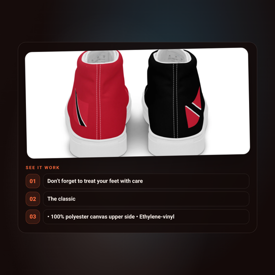 Trinidad & Tobago Women’s high top canvas shoes ad video