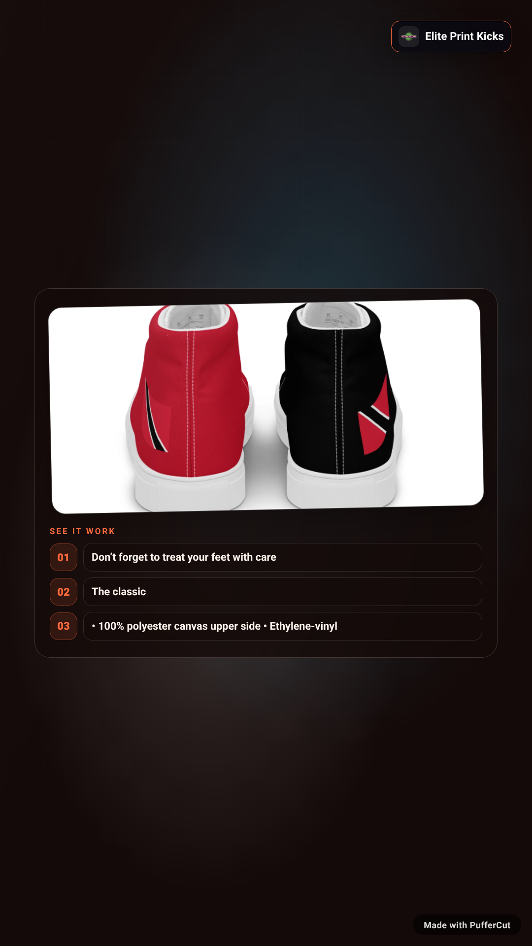Trinidad & Tobago Women’s high top canvas shoes ad video