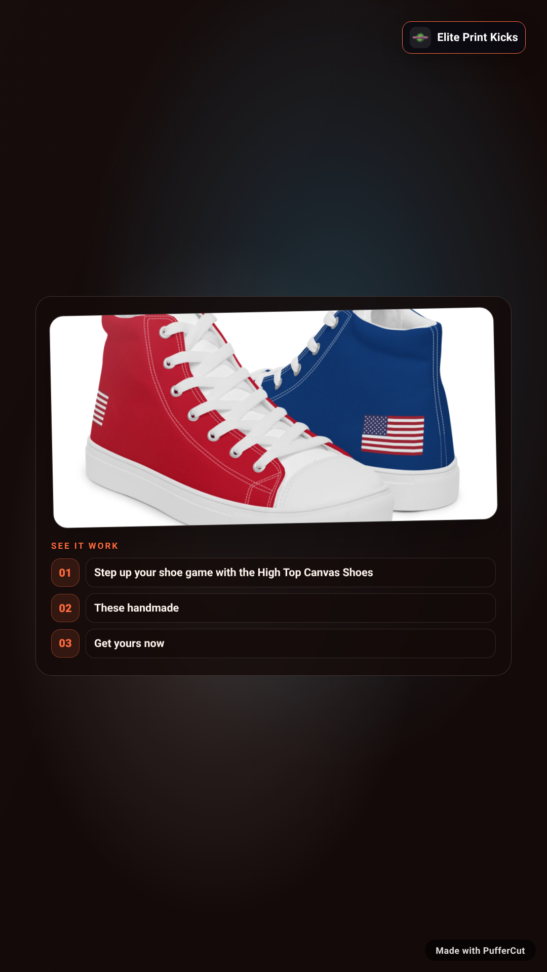 USA Flag Men’s high top canvas shoes ad video