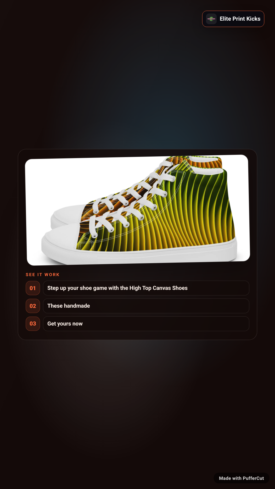 Vibez Men’s high top canvas shoes ad video